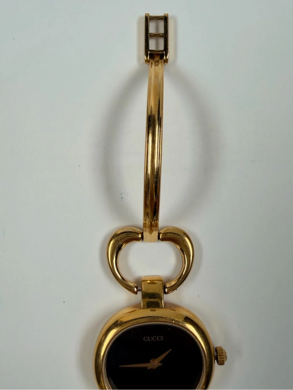 Gucci Gold-Tone Bracelet / Bangle Watch with Black Dial